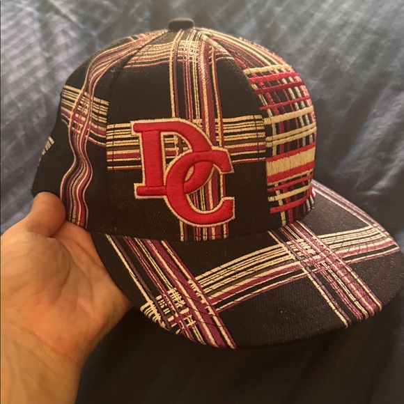 DC Black Snapback Pink, White Plaid Embroidery - Picture 3 of 8